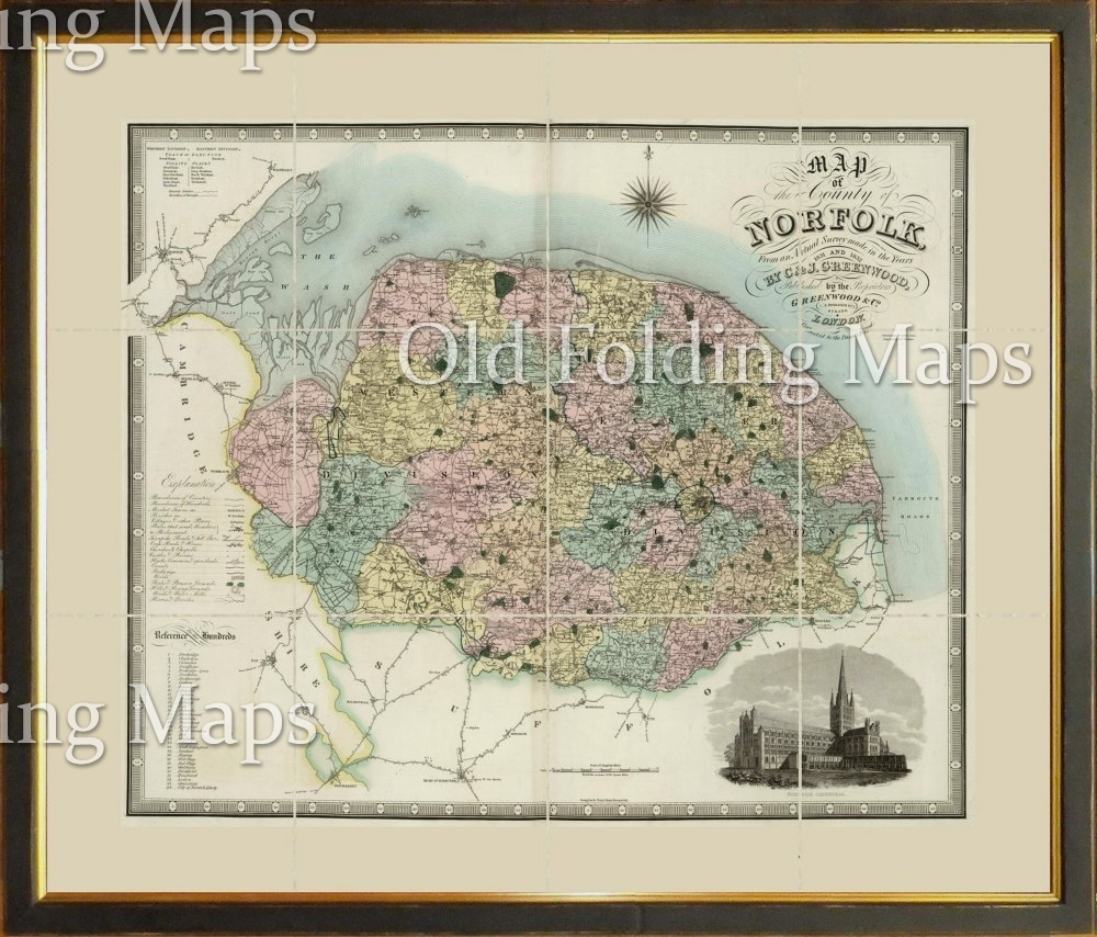 Old Map of Norfolk circa 1834