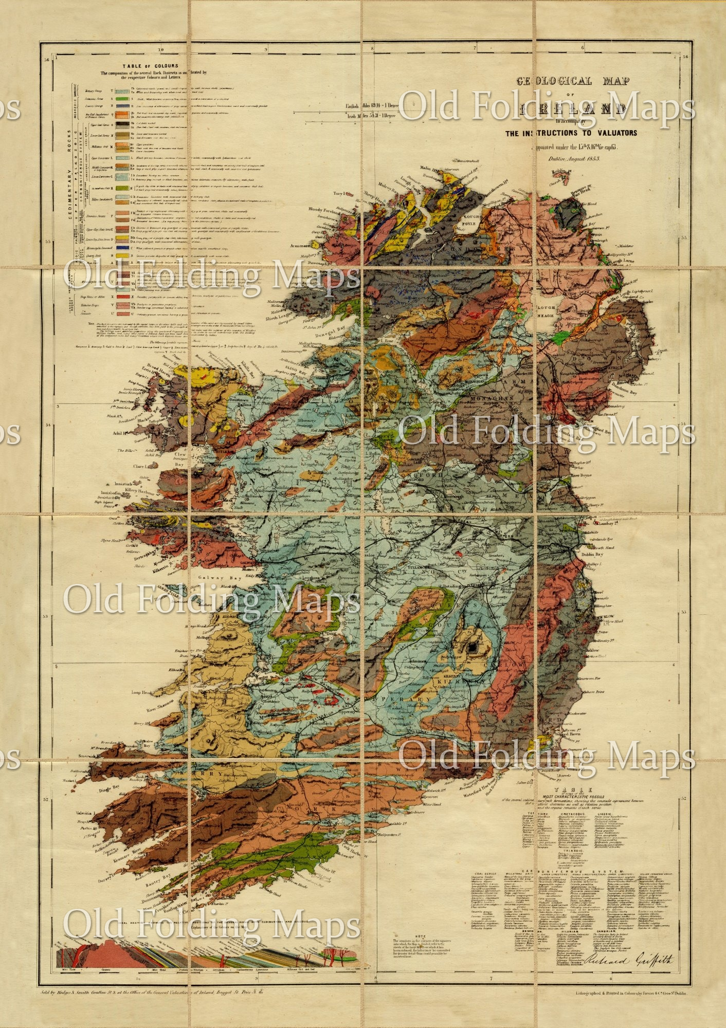 Geological Map of Ireland circa 1900