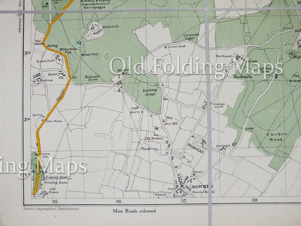 Antique Map of London Keston - Farnborough - Chelsfield - Downe circa 1925