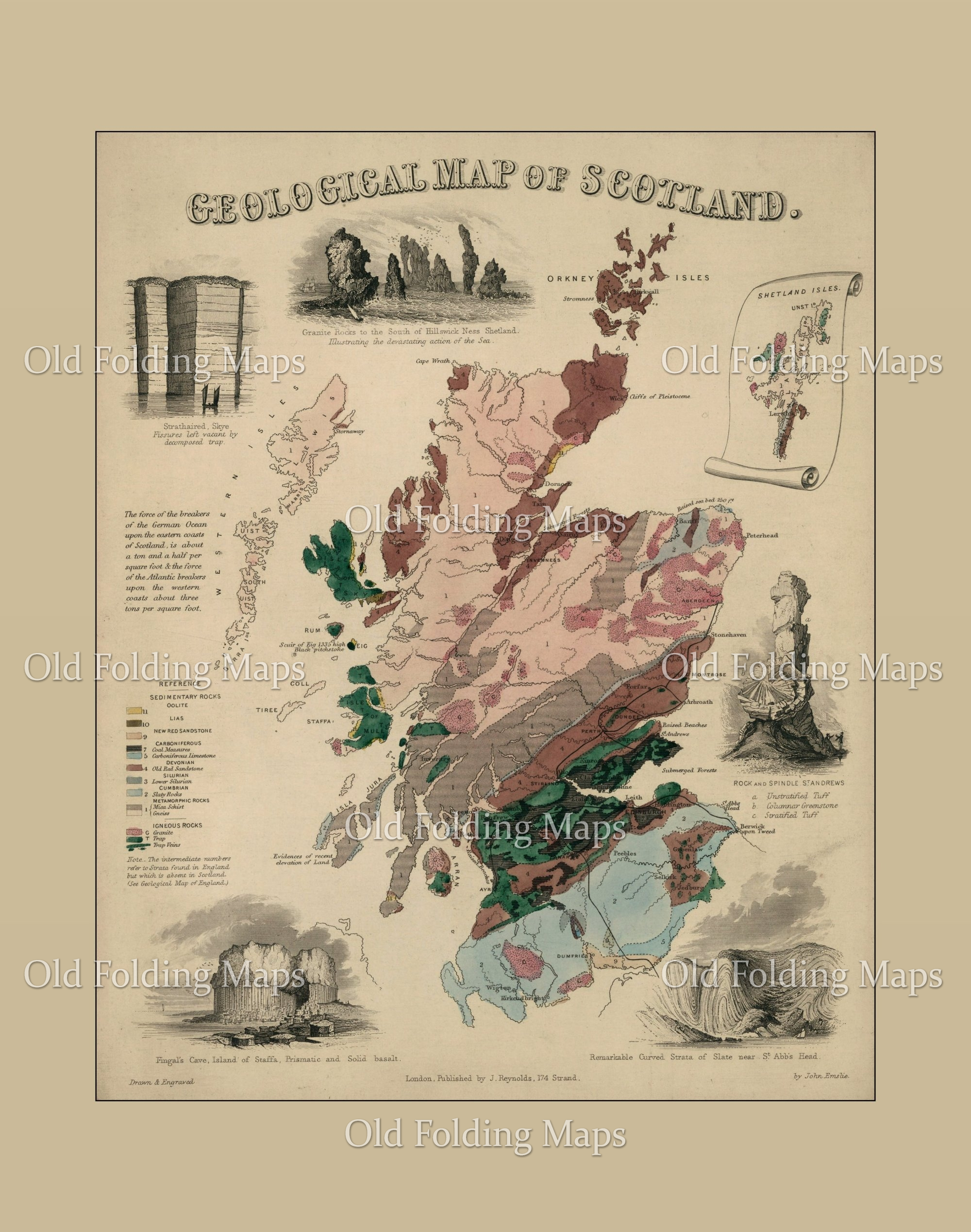 A Geological Map of Scotland circa 1852